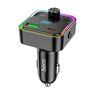 Автомобильный FM-трансмиттер модулятор HOCO Fantasy car BT FM transmitter E81 USB/Type-C, 30W/3A, PD/QC Черный