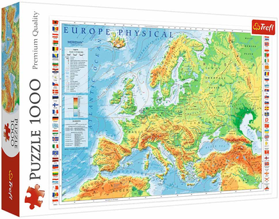 Puzzle Trefl Mapa fizyczna Europy 1000 elementów (5900511106053)