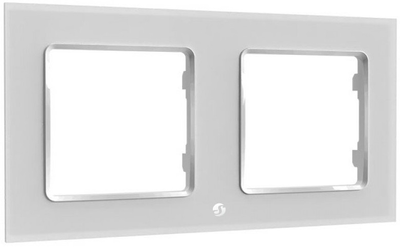 Подвійна рамка для настінного вимикача Shelly "Wall Frame 2" горизонтальна біла (3800235266236)