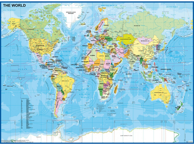Puzzle Ravensburger XXL Mapa świata 200 elementów (4005556128907)