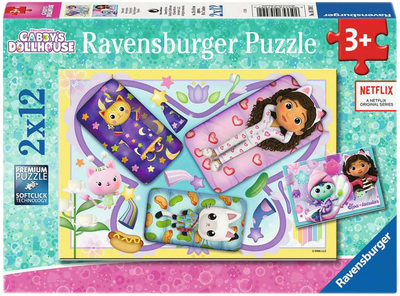 Zestaw puzzle Ravensburger Koci Domek Gabi 2 x 12 elementów (4005556057092)