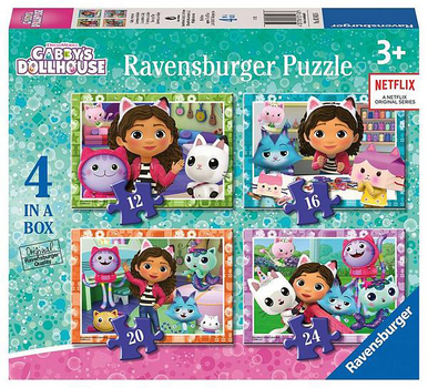 Zestaw puzzle Ravensburger 4w1 Koci Domek Gabi 12-16-20-24 elementy (4005556031436)