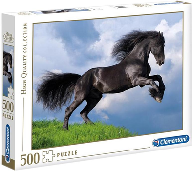 Пазл Clementoni HQ Фризький чорний кінь 500 елементів (8005125350711)