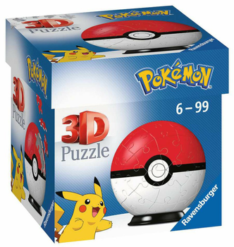 3D Puzzle Ravensburger Pokemon Red Pokeball 54 elementy (4005556112562)
