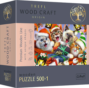 Пазл дерев'яний Trefl Святкові котики 500+1 елементів (5900511201727)