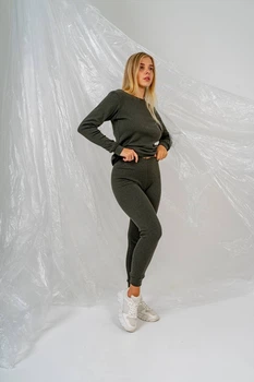 Термобелье Cotton женское (зеленое) XL