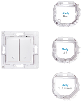 Настінний вимикач Shelly "Wall Switch 2" двокнопковий білий (3800235266199)