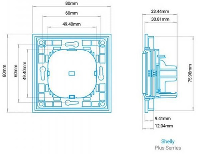 Włącznik światła Shelly "Wall Switch 4" czteroprzyciskowy czarny (3800235266205)