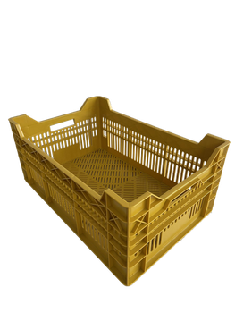 Ящик пластиковый перфорированный SKOBA PLAST (60*40*26 см) Желтый