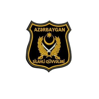 Шеврон на липучці (велкро) Азербайджан 9х8 см Чорний 7041