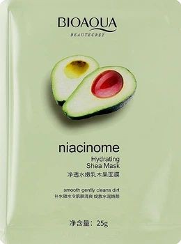 BioAqua Avocado Niacinome Face Mask Маска для обличчя з екстрактом авокадо 25g (873959-17767)