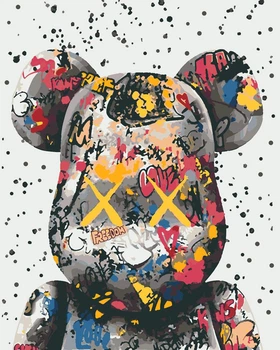 Картина по номерам "Bearbrick" холст на подрамнике 40x50 см RB-0802
