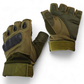 Тактичні рукавички без пальців 9051_L_Olive