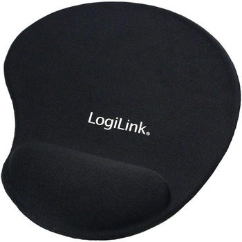 Podkładka pod mysz komputerową z poduszką pod nadgarstek LogiLink GEL Mouse Pad Black