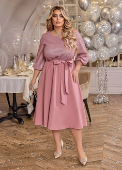 Святкова сукня з поясом 602484 Фреза 50-52