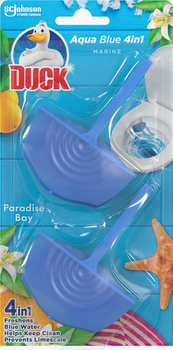 Підвісний блок для унітазу Duck Aqua Blue 4 в 1 Paradise Bay 2 x 40 г (5000204260076)