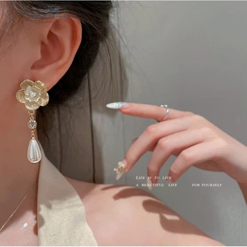 Сережки "Pearl Rose", золото
