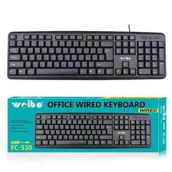 Проводная клавиатура для компьютера Weibo FC530-104К USB влагозащищена
