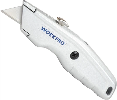 Нож строительный Workpro с выдвижным трапециевидным лезвием (W013027)