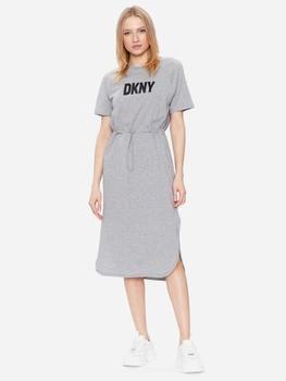 Damska sukienka-koszulka midi letnia DKNY DKNYP1BD7EGQ-V5L S Szara (794278903537)
