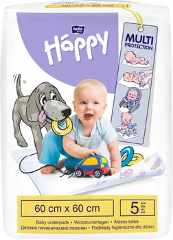 Пелюшки для немовлят Bella Baby Happy 60x60 см 5 шт (5900516601652)