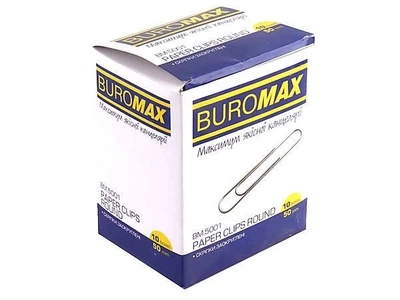 Набор скрепок 50мм Buromax круглые никелированные 10 уп. по 100 шт (BM.5001)