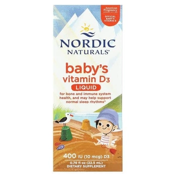 Вітамін D3 у краплях, для дітей, Nordic Naturals, 400 МО, 11 мл