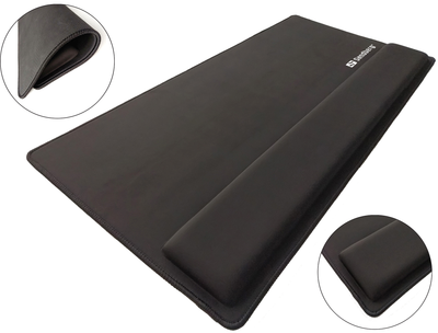 Килимок для миші з подушкою під зап'ястя Sandberg Desk Pad Pro XXL Black
