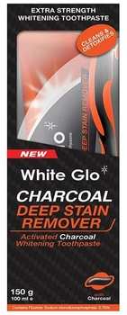 Zestaw White Glo Charcoal Deep Stain Remover pasta do zębów wybielająca z aktywnym węglem 100 ml + szczoteczka (9319871001070)