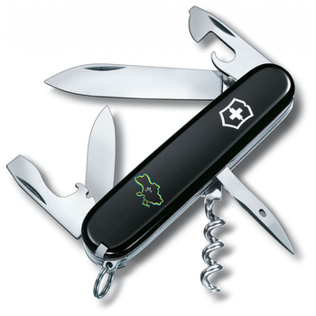 Нож Victorinox Spartan Ukraine 91 мм Чорний Межі України + Дім (1.3603.3_T1290u)