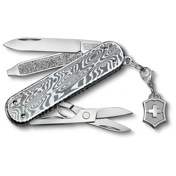 Нож Victorinox Classic SD Brilliant Damast + брелок-лого (0.6221.34)