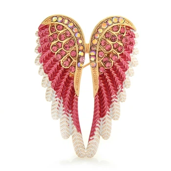 Брошь унисекс BROCHE бижутерия Крылья Ангела красная BRBF112886