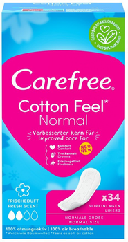 Щоденні гігієнічні прокладки Carefree Cotton Fresh 34 шт (3574661064307/3574661565071/8002110312365)