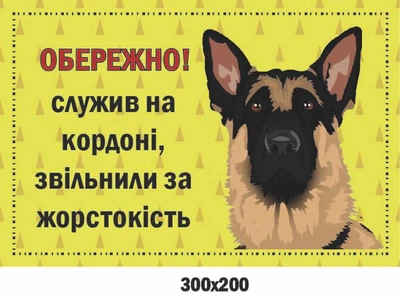 Табличка-застереження Злий пес (жартівлива) 300х200 мм д-9250