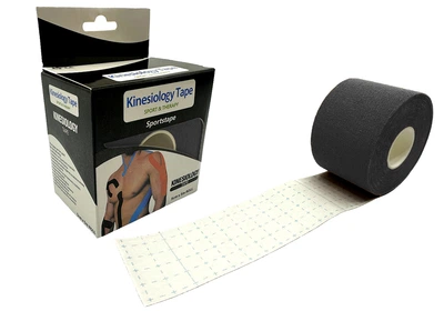 Кинезиологический тейп EasyFit Kinesio 5х5 см черный (медицинский, спортивный, косметологический влагостойкий пластырь из хлопка) USHYUO-BK