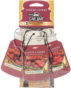 Zestaw zapachów samochodowych Yankee Candle Car Jar Bonus Pack Black Cherry 3 szt (5038580069655)
