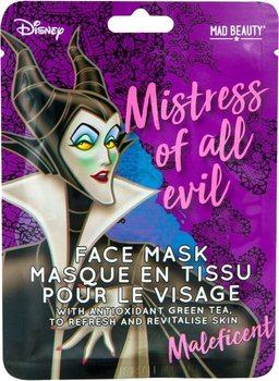 Revitalising Cloth Mask Mad Beauty Disney Villains Maleficent z ekstraktem z zielonej herbaty 25 ml (5060365798924)