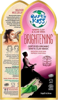 Глиняна маска для обличчя Earth Kiss Brightening Certified органічна з білої глини 10 мл (083800055128)