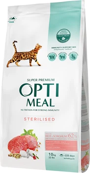 Сухий корм для кішок Optimeal Adult Cat Sterilised Beef & Sorghum з яловичиною та сорго для стерилізованих