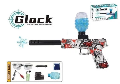 Пістолет Glock TK Group з водяними кулями орбізи автоматичний тип дії глушник від акумулятора окуляри Red (3234455)(01-2/002)