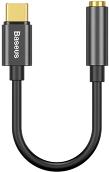 Baseus Adapter męski Type-C na żeński 3.5 mm L54 Czarny kabel adaptera (CATL54-01)