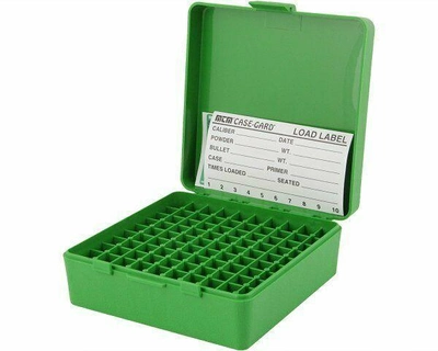 Коробка для патронов MTM кал. 7,62x25; 5,7x28; 357 Mag. на 100 патронов зеленая