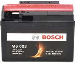 Мотоакумулятор Bosch M6 AGM [+] НА ТОРЦЕ 12 В 2.3 А·год 30 A 114 х 49 х 86 мм (0 092 M60 030)