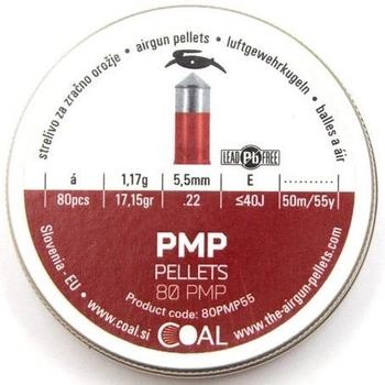 Пулы пневматические Coal PMP кал. 5.5 мм 1.17 г 80 шт/уп