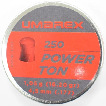 Пули Umarex Power Ton 4.5 мм, 1.05 грамм / 250 штук упаковка
