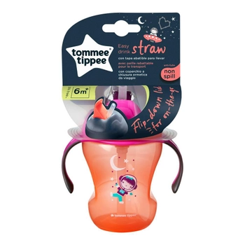 Чашка непроливаюча Tommee Tippee Straw Cup з соломинкою від 6 місяців Дівчинка 230 мл (5010415470140)