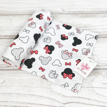 Пелёнка хлопок Oh My Kids Микки с красными бантиками