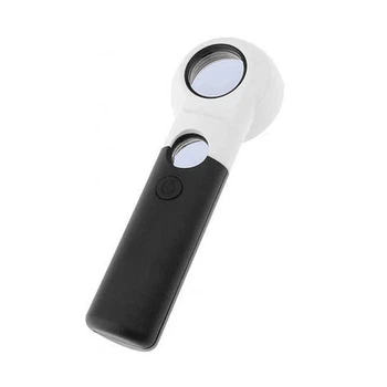 Ручная лупа с LED подсветкой, 2,5X увеличение, диаметр 90 мм, Magnifier 77390A, увеличительное стекло лупа