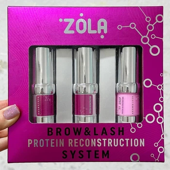 Набор составов Zola Brow&Lash Protein Reconstruction System для ламинирования ресниц и бровей (3*10 мл)