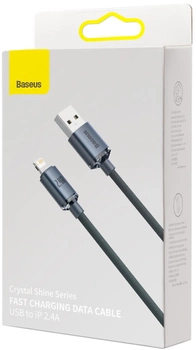 Кабель Baseus Crystal Shine Series Fast Charging Data Cable USB to iP 2.4 A 2 м Black (CAJY000101)